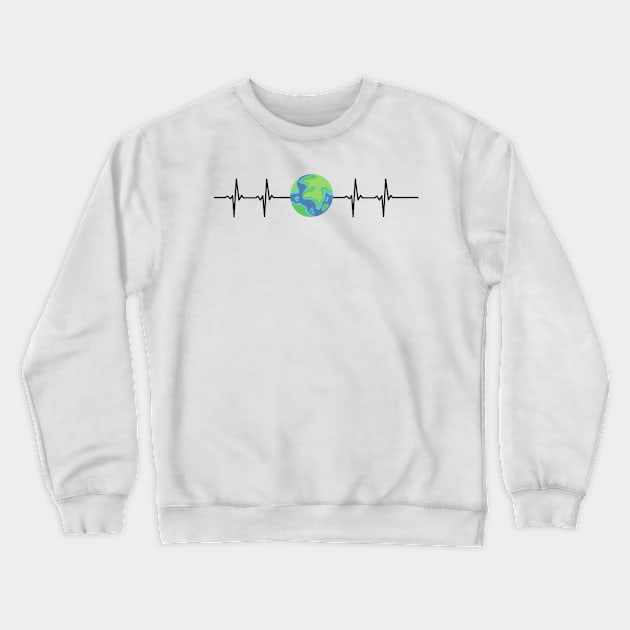 heart beat-planet Crewneck Sweatshirt by hi-special